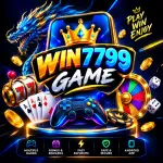 Win7799 Game feature image with mobile gaming, casino games, bonuses and rewards