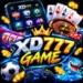 XD777 Game feature image with mobile gaming, cards, slots, casino chips, sports, and colorful neon design